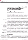 Cover page: Sources and Assembly of Microbial Communities in Vineyards as a Functional Component of Winegrowing