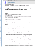 Cover page: Bringing Wellness to Schools: Opportunities for and Challenges to Mental Health Integration in School-Based Health Centers
