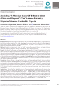 Cover page: Avoiding “A Massive Spin-Off Effect in West Africa and Beyond”: The Tobacco Industry Stymies Tobacco Control in Nigeria