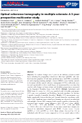 Cover page: Optical coherence tomography in multiple sclerosis: A 3‐year prospective multicenter study