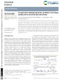 Cover page: Acceptorless dehydrogenative synthesis of primary amides from alcohols and ammonia.