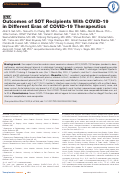 Cover page: Outcomes of SOT Recipients With COVID-19 in Different Eras of COVID-19 Therapeutics.