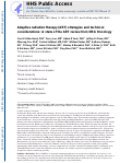 Cover page: Adaptive Radiation Therapy (ART) Strategies and Technical Considerations: A State of the ART Review From NRG Oncology