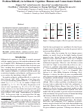 Cover page: Problem Difficulty in Arithmetic Cognition: Humans and Connectionist Models