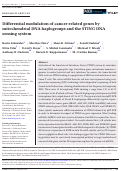 Cover page: Differential modulation of cancer‐related genes by mitochondrial DNA haplogroups and the STING DNA sensing system