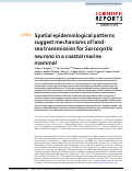 Cover page: Spatial epidemiological patterns suggest mechanisms of land-sea transmission for Sarcocystis neurona in a coastal marine mammal.