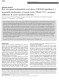 Cover page: Ras oncogene-independent activation of RALB signaling is a targetable mechanism of escape from NRAS(V12) oncogene addiction in acute myeloid leukemia