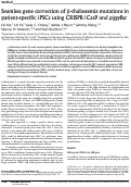 Cover page: Seamless gene correction of β-thalassemia mutations in patient-specific iPSCs using CRISPR/Cas9 and piggyBac