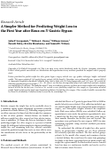 Cover page: A Simpler Method for Predicting Weight Loss in the First Year after Roux-en-Y Gastric Bypass