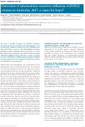 Cover page: Detection of adamantane-sensitive influenza A(H3N2) viruses in Australia, 2017: a cause for hope?