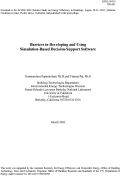 Cover page: Barriers in developing and using simulation-based decision-support 
software