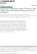 Cover page: Engineering Pseudomonas putida KT2440 for chain length tailored free fatty acid and oleochemical production