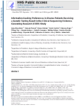 Cover page: Information-seeking preferences in diverse patients receiving a genetic testing result in the Clinical Sequencing Evidence-Generating Research (CSER) study