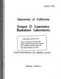 Cover page: PHOTOSYNTHESIS OF AMINO ACIDS