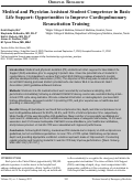 Cover page: Medical and Physician Assistant Student Competence in Basic Life Support: Opportunities to Improve Cardiopulmonary Resuscitation Training