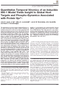 Cover page: Quantitative Temporal Viromics of an Inducible HIV-1 Model Yields Insight to Global Host Targets and Phospho-Dynamics Associated with Protein Vpr*