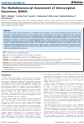 Cover page: The Multidimensional Assessment of Interoceptive Awareness (MAIA)