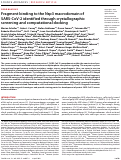 Cover page: Fragment binding to the Nsp3 macrodomain of SARS-CoV-2 identified through crystallographic screening and computational docking