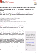 Cover page: Metagenomic Next-Generation Sequencing of the 2014 Ebola Virus Disease Outbreak in the Democratic Republic of the Congo