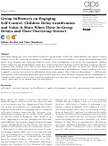 Cover page: Group Influences on Engaging Self-Control: Children Delay Gratification and Value It More When Their In-Group Delays and Their Out-Group Doesn’t