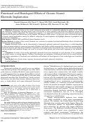 Cover page: Functional and Histological Effects of Chronic Neural Electrode Implantation.