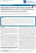 Cover page: High-quality permanent draft genome sequence of Bradyrhizobium sp. Ai1a-2; a microsymbiont of Andira inermis discovered in Costa Rica