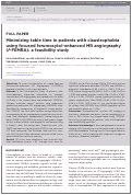 Cover page: Minimizing table time in patients with claustrophobia using focused ferumoxytol-enhanced MR angiography (f-FEMRA): a feasibility study