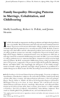 Cover page: Family Inequality: Diverging Patterns in Marriage, Cohabitation, and Childbearing.