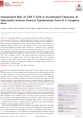 Cover page: Unexpected Role of CD8 T Cells in Accelerated Clearance of Salmonella enterica Serovar Typhimurium from H-2 Congenic mice