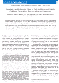 Cover page: Cumulative and Differential Effects of Early Child Care and Middle Childhood Out‐of‐School Time on Adolescent Functioning