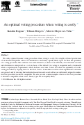 Cover page: An optimal voting procedure when voting is costly