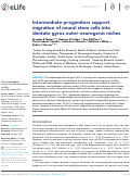 Cover page: Intermediate progenitors support migration of neural stem cells into dentate gyrus outer neurogenic niches