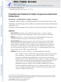 Cover page: Prevention and Treatment of Cardiac Surgery Associated Acute Kidney Injury.