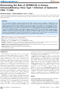 Cover page: Reassessing the Role of APOBEC3G in Human Immunodeficiency Virus Type 1 Infection of Quiescent CD4+ T-Cells