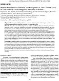 Cover page: Student Performance Outcomes and Perceptions in Two Content Areas in Conventional Versus Integrated Pharmacy Curricula.