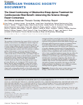 Cover page: The Great Controversy of Obstructive Sleep Apnea Treatment for Cardiovascular Risk Benefit: Advancing the Science through Expert Consensus: An Official American Thoracic Society Workshop Report