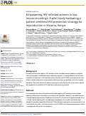 Cover page: Empowering HIV-infected women in low-resource settings: A pilot study evaluating a patient-centered HIV prevention strategy for reproduction in Kisumu, Kenya