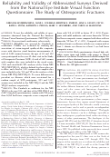 Cover page: Reliability and Validity of Abbreviated Surveys Derived from the National Eye Institute Visual Function Questionnaire: The Study of Osteoporotic Fractures