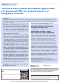 Cover page: Cervical deformity patients with baseline hyperlordosis or hyperkyphosis differ in surgical treatment and radiographic outcomes.