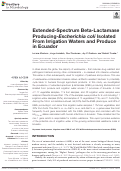 Cover page: Extended-Spectrum Beta-Lactamase Producing-Escherichia coli Isolated From Irrigation Waters and Produce in Ecuador