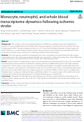 Cover page: Monocyte, neutrophil, and whole blood transcriptome dynamics following ischemic stroke