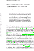 Cover page: Memory Augmented Control Networks