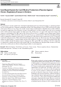 Cover page: Seed-Based System for Cost-Effective Production of Vaccine Against Chronic Respiratory Disease in Chickens