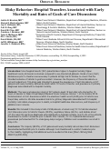 Cover page: Risky Behavior: Hospital Transfers Associated with Early Mortality and Rates of Goals of Care Discussions