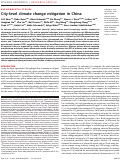 Cover page: City-level climate change mitigation in China