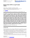 Cover page: Bipolar Saline TURP for Large Prostate Glands