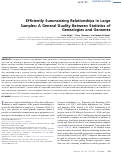 Cover page: Efficiently Summarizing Relationships in Large Samples: A General Duality Between Statistics of Genealogies and Genomes