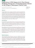 Cover page: Implications of FDA Approval of a First Disease-Modifying Therapy for a Neurodegenerative Disease on the Design of Subsequent Clinical Trials