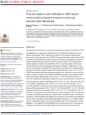 Cover page: Preconception care utilization: Self-report versus claims-based measures among women with Medicaid.