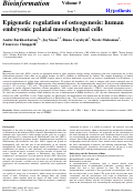 Cover page: Epigenetic regulation of osteogenesis: human embryonic palatal mesenchymal cells